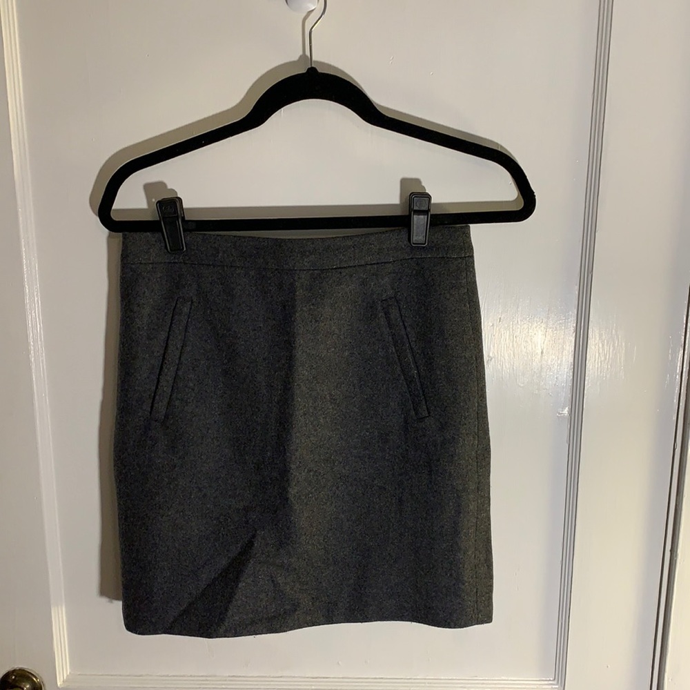 J. Crew Grey Wool Skirt - Size 0